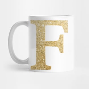 The Letter F Gold Metallic Mug